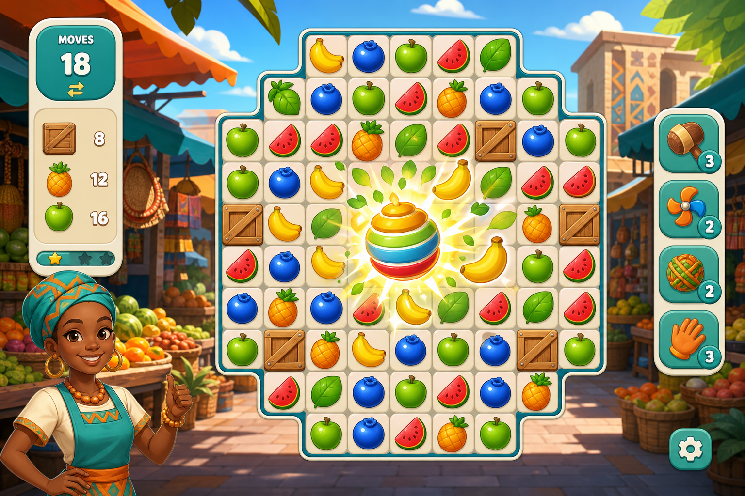 2D mobile puzzle game screenshot concept